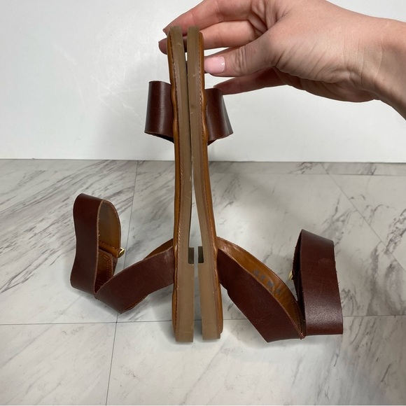 Franco Sarto Kimbra Brown Leather Ankle Strap Sandal 6 1/2 M - Picture 4 of 14